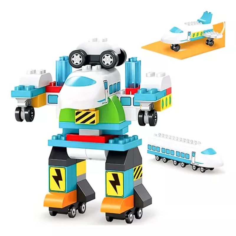 GENERICO - Set De Construcción Bloques Tren Y Robot 71 Piezas Niños