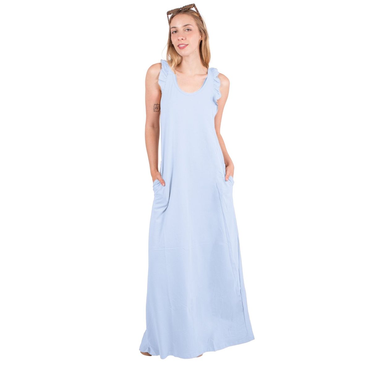 CHELSEA MARKET - Vestido largo mujer Chelsea Market Celeste Cami