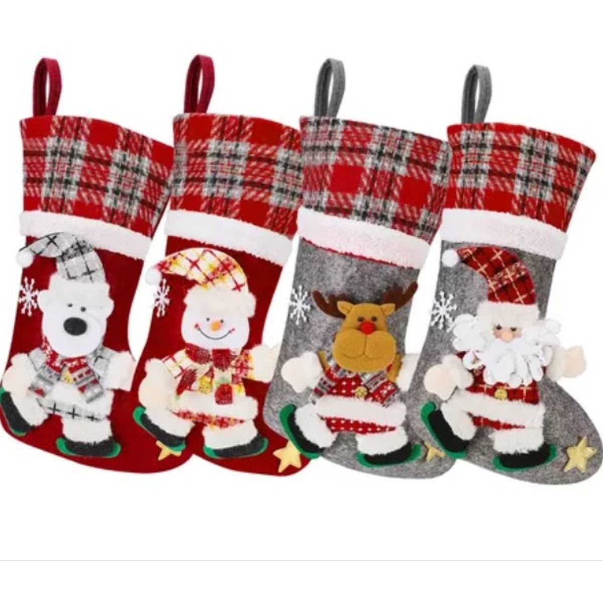 GENERICO - 4pcs Bota Navideña Medias Navidad Para Colgar Regalar 40cm