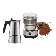 GENERICO - Molino Electrico Moledor Cafe + Cafetera Italiana 9 Tazas