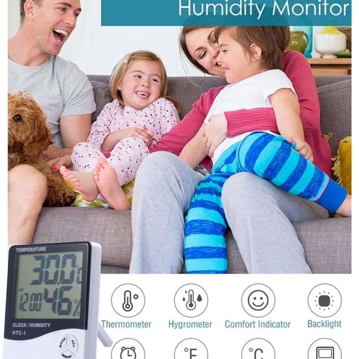 GENERICO - Reloj para exteriores Medidor de humedad electrónico inteligente eléctrico Digital  T783