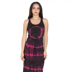 CHELSEA MARKET - Vestido largo mujer Fucsia y negro BATIK