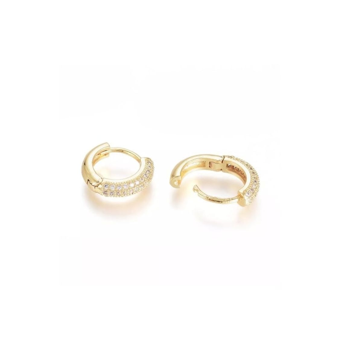 GENERICO - Aros Argollas Aretes Baño De Oro 18k Zircón Niñas Bebe Damas