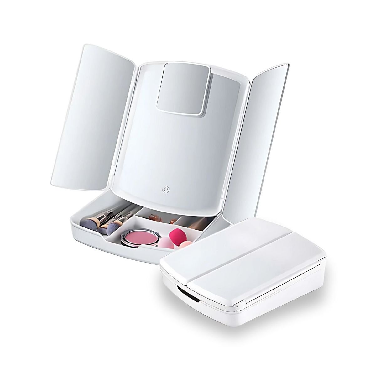 GENERICO - Set Espejo De Maquillaje Con Cajon Plegable Con Luces Led