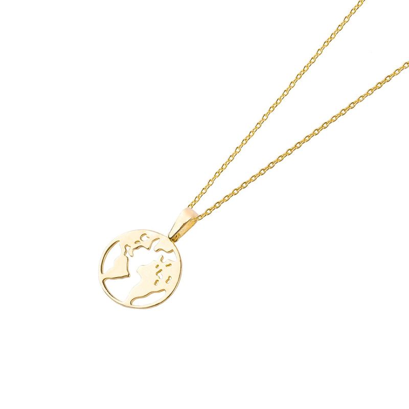 JB JOYAS BARON - Collar de Oro 18kt Mapamundi