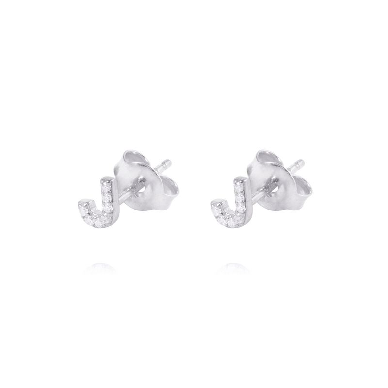 JB JOYAS BARON - Aros de Plata Esterlina 925 Letra J