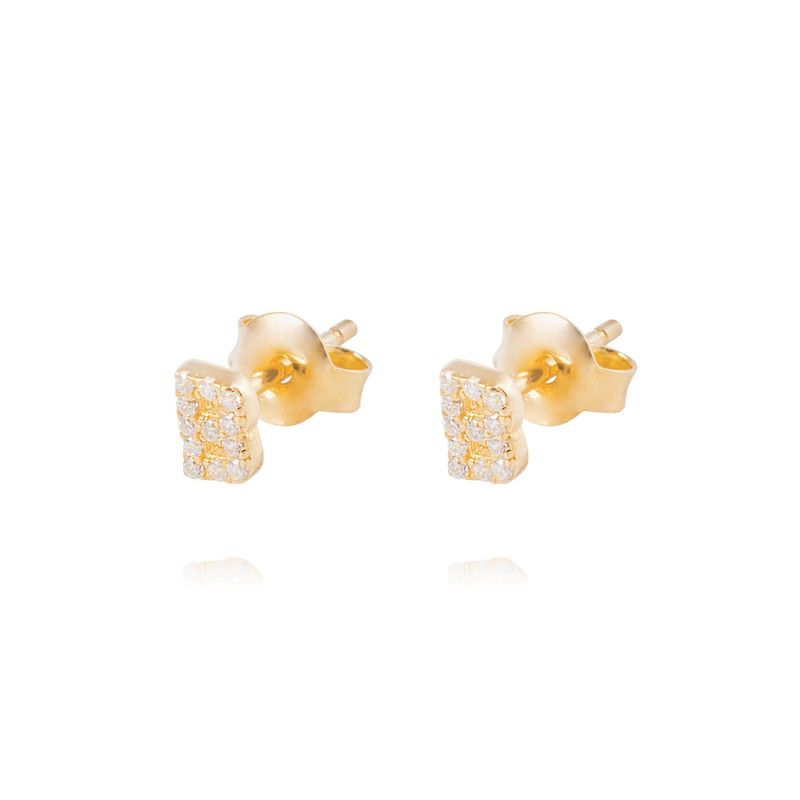 JB JOYAS BARON - Aros de Plata Esterlina 925 Letra B Bañado en Oro 14kt