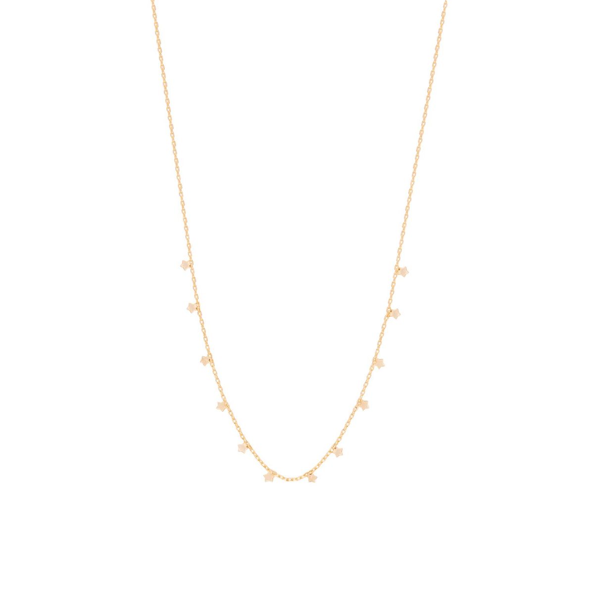 JB JOYAS BARON - Collar de Plata Esterlina 925 Choker estrella Bañado en Oro 14kt