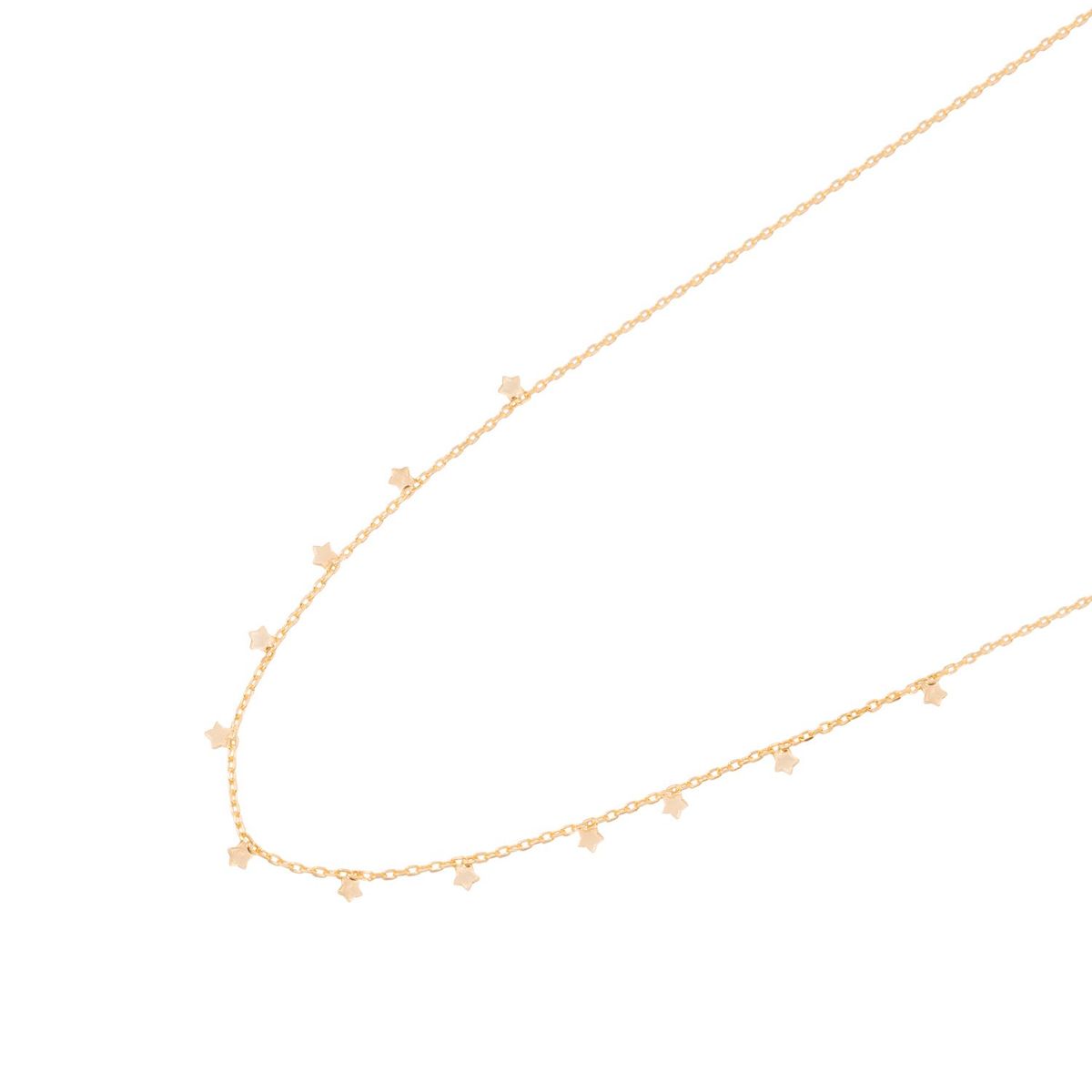 JB JOYAS BARON - Collar de Plata Esterlina 925 Choker estrella Bañado en Oro 14kt