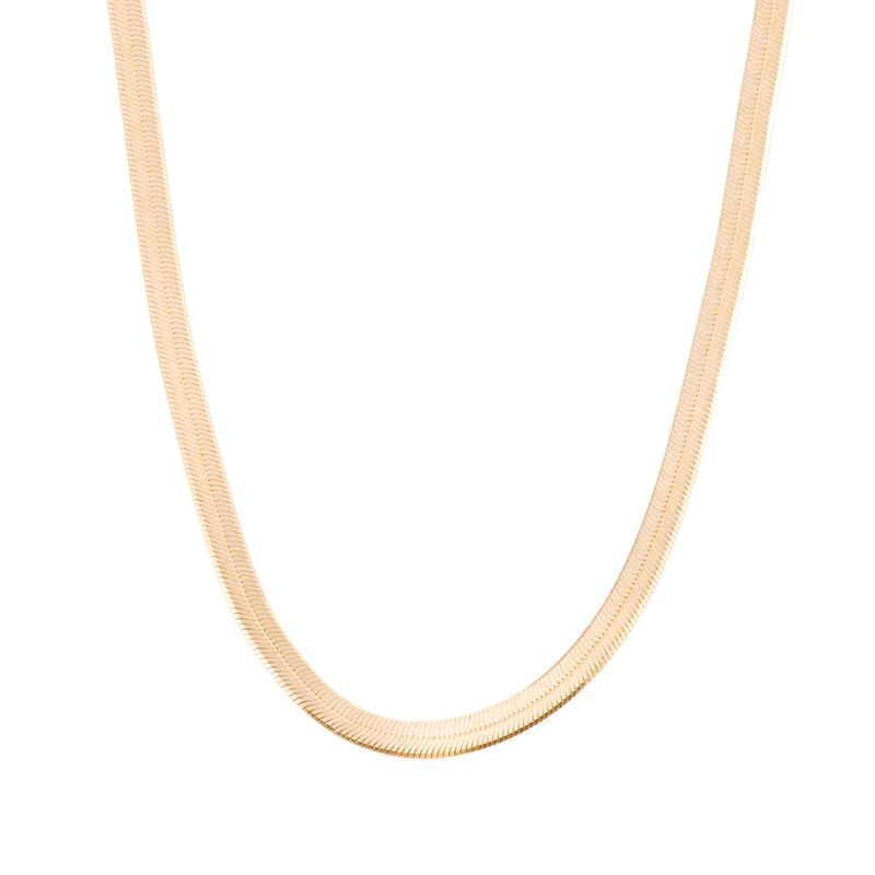 JB JOYAS BARON - Collar Plata Esterlina 925 Cinta Gruesa Bañado en Oro 14kt