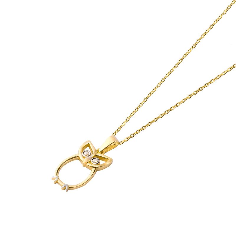 JB JOYAS BARON - Collar de Oro 18kt Buho con circones