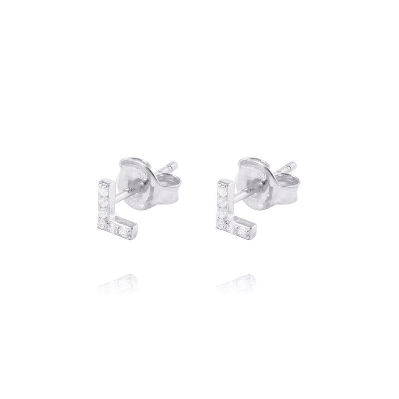 JB JOYAS BARON - Aros de Plata Esterlina 925 Letra L