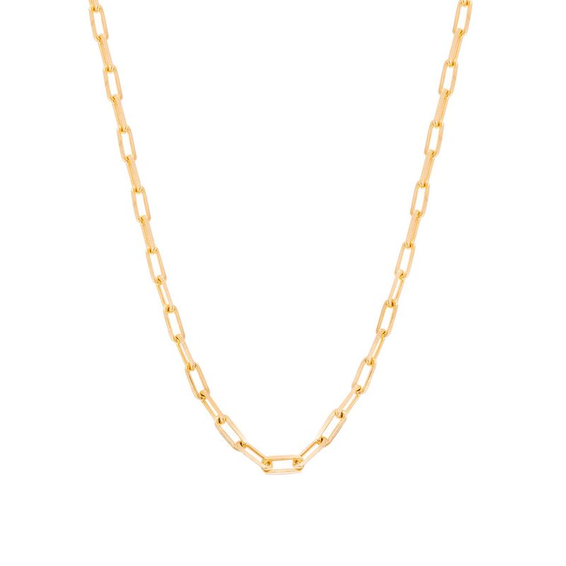 JB JOYAS BARON - Collar de Plata Esterlina 925 Eslabones medianos Bañado en Oro 14kt