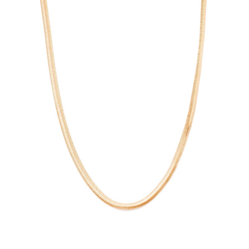 JB JOYAS BARON - Collar de Plata Esterlina 925 Rígido Bañado en Oro 14kt