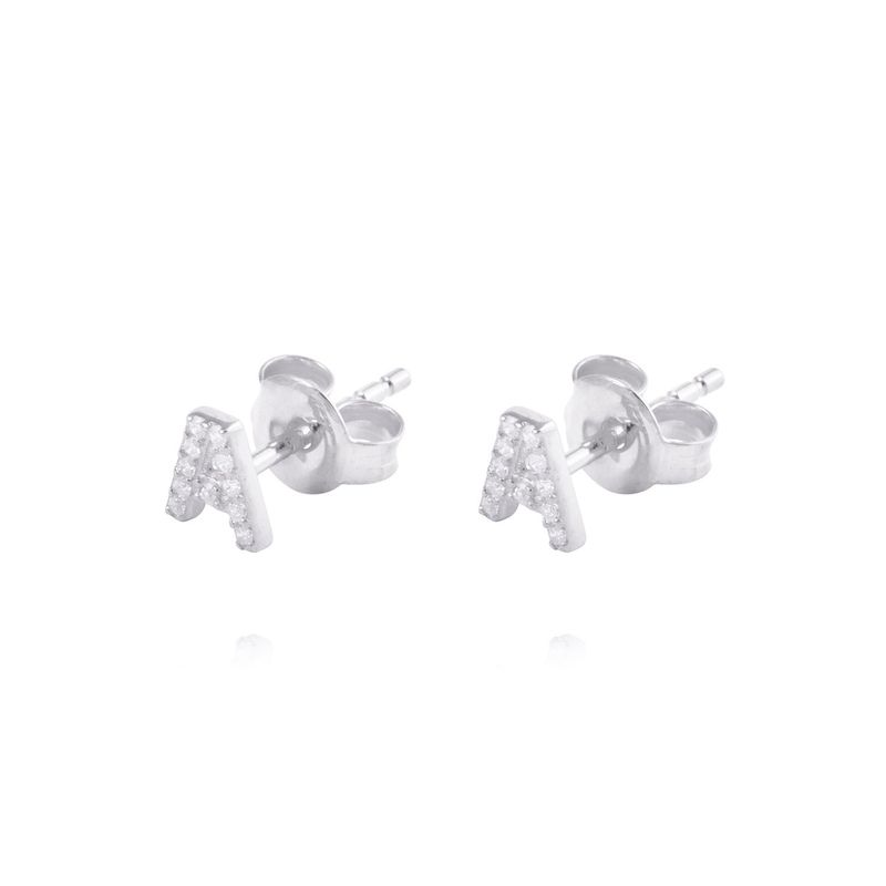 JB JOYAS BARON - Aros de Plata Esterlina 925 Letra A