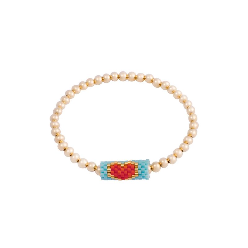 JB JOYAS BARON - Pulsera Plata Esterlina 925 Corazoncito Blue Revestida Oro 14kt