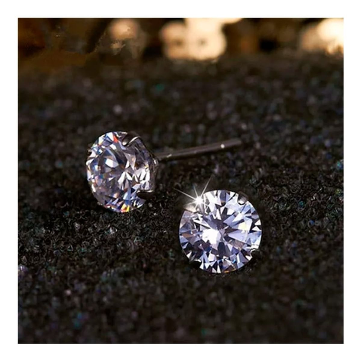 GENERICO - Aros De Joya Hombre Acero Inoxidable Brillantes Moda Blanco