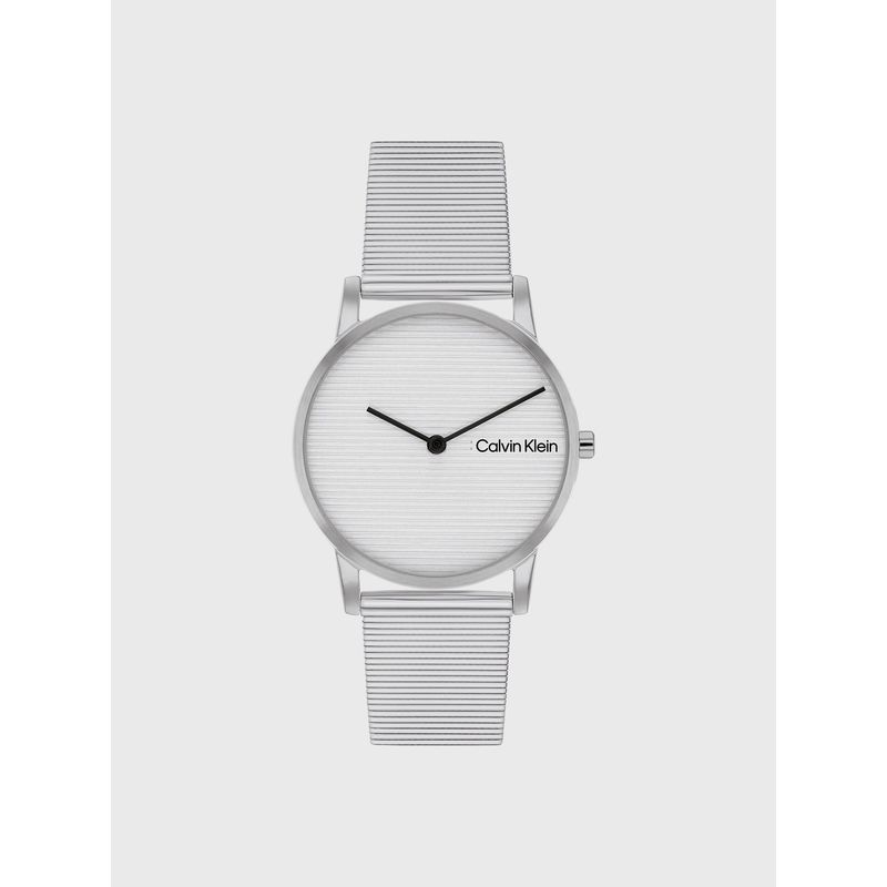 CALVIN KLEIN - Reloj Linear Dial Mesh Plateado Calvin Klein