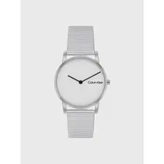 CALVIN KLEIN - Reloj Linear Dial Mesh Plateado