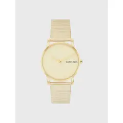 CALVIN KLEIN - Reloj Linear Dial Mesh Dorado