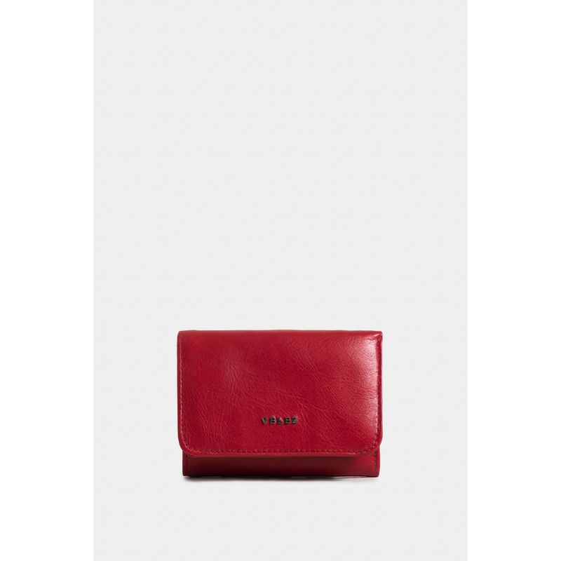 VELEZ - Vélez Billetera Pequeña De Cuero Para Mujer Monedero Rojo