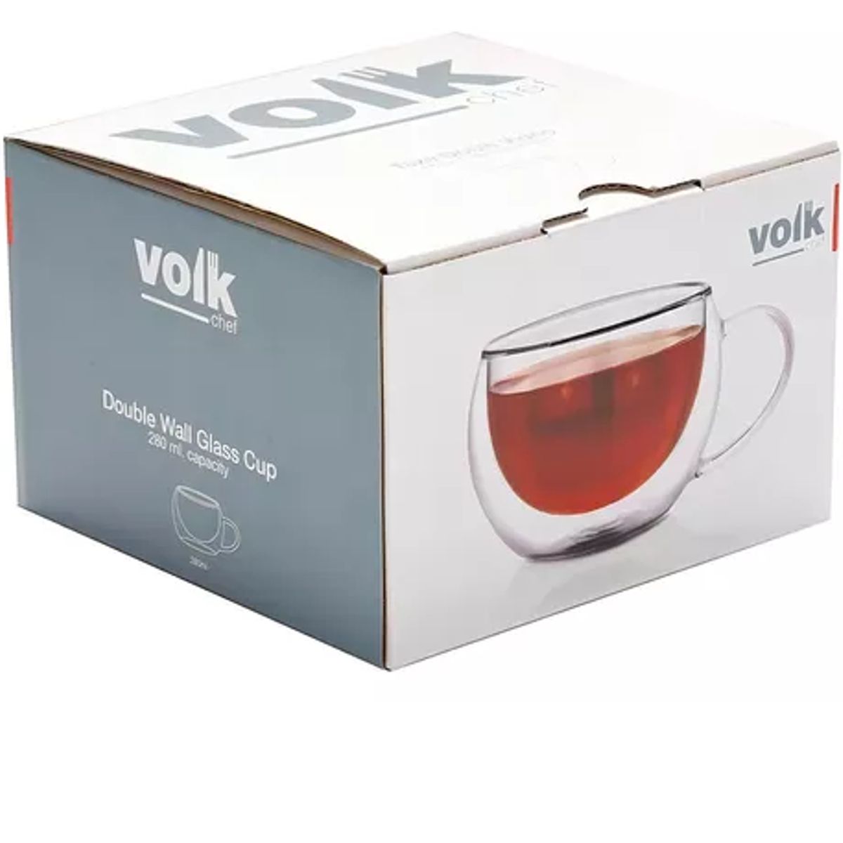 GENERICO - Taza Volk Chef Taza Para Te Doble Vidrio Volk Chef 280 ml