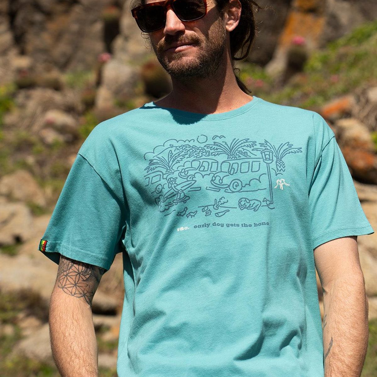 KAYA UNITE - Polera Hombre Bone Turquoise