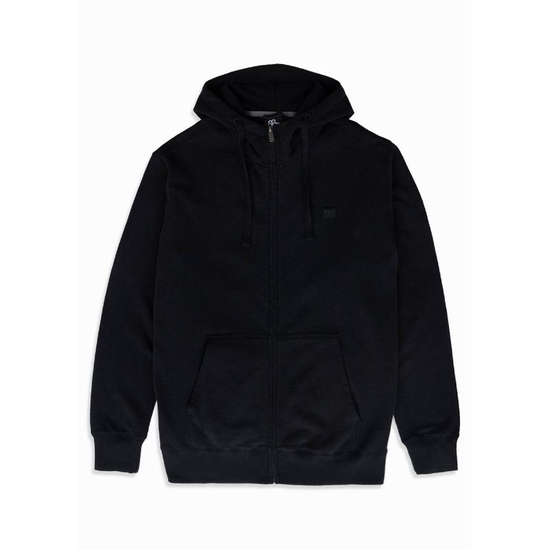KAYA UNITE - Polerón Hombre Full Zip Liviano Solid Negro