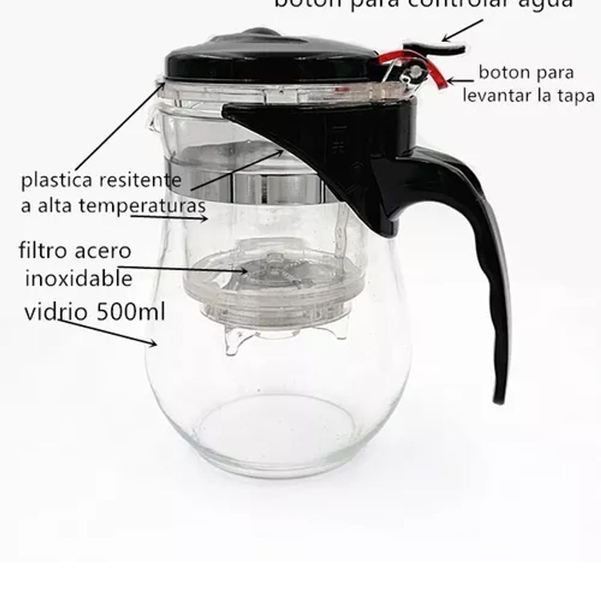 GENERICO - Tazón Con Filtro Para Té Y Hierbas De Vidrio