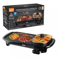 GENERICO - Asador Sartén Plancha Parrilla Eléctrico 2 En 1 Raf R.5303