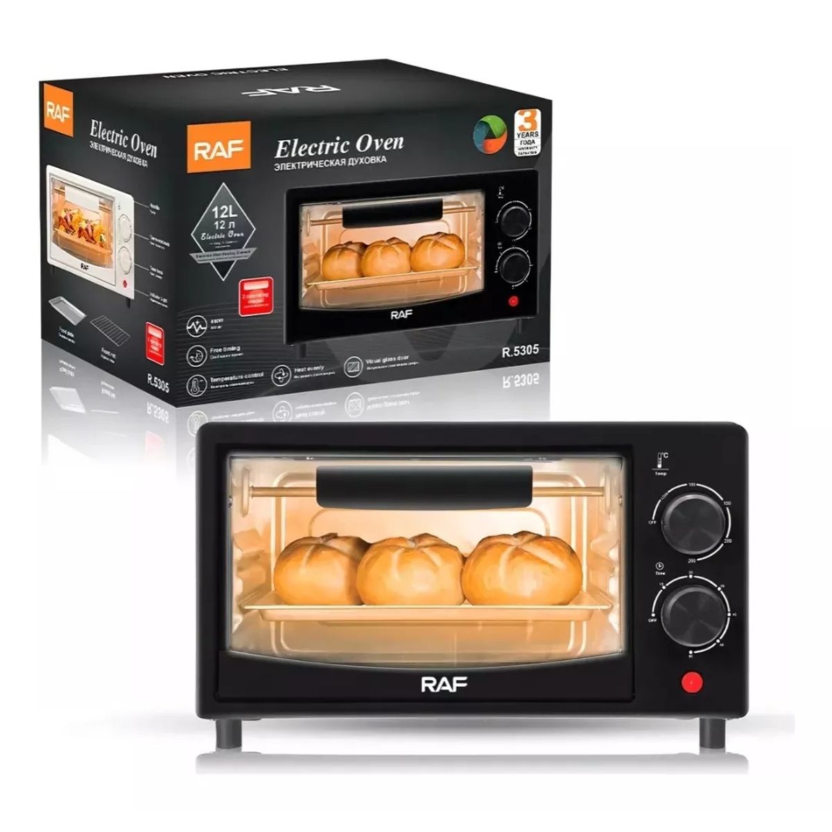 GENERICO - Horno Electrico Premium De 12 L Automaticos De 220 Voltios