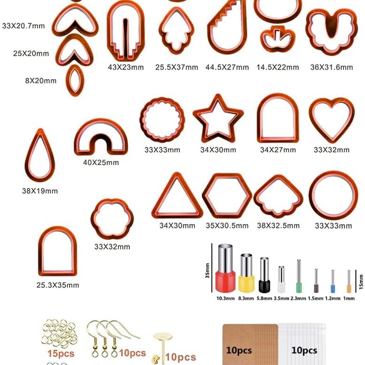 KUANGYE - Juego De Cortadores  Arcilla Polimérica Hacer Joyas 142 Pcs