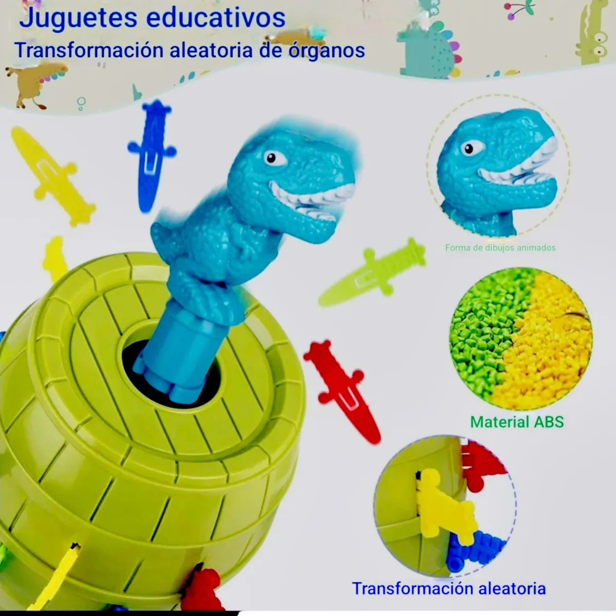 GENERICO - Juguete Didáctico Barril Dinosaurio  Saltarín Juego De Mesa