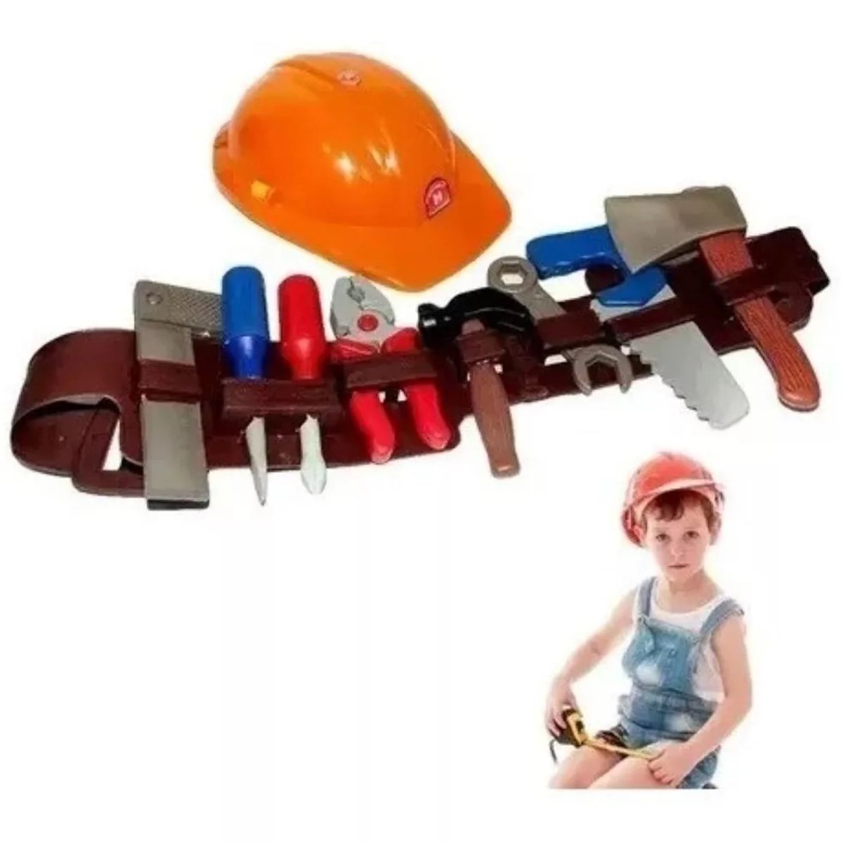 GENERICO - Set Casco Herramientas Constructor Bombero Para Niños