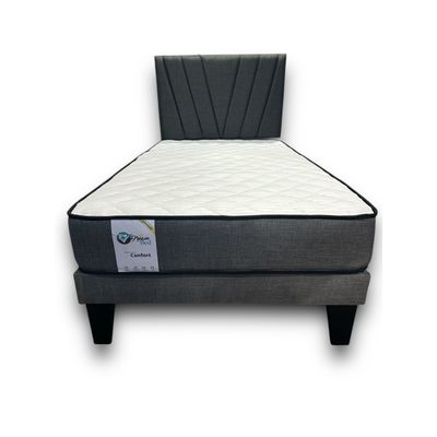 Imagen 2 del producto Cama plaza y media gris + Colchon 1.5 plazas