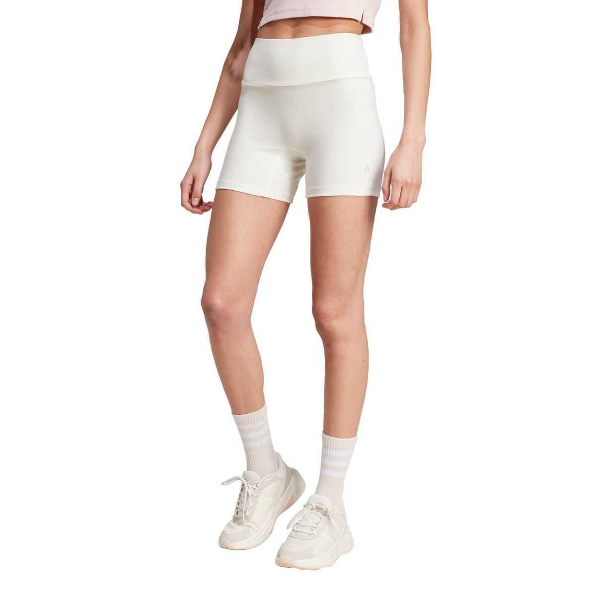 ADIDAS - Shorts de Ciclismo Lounge Acanalados Tiro Alto