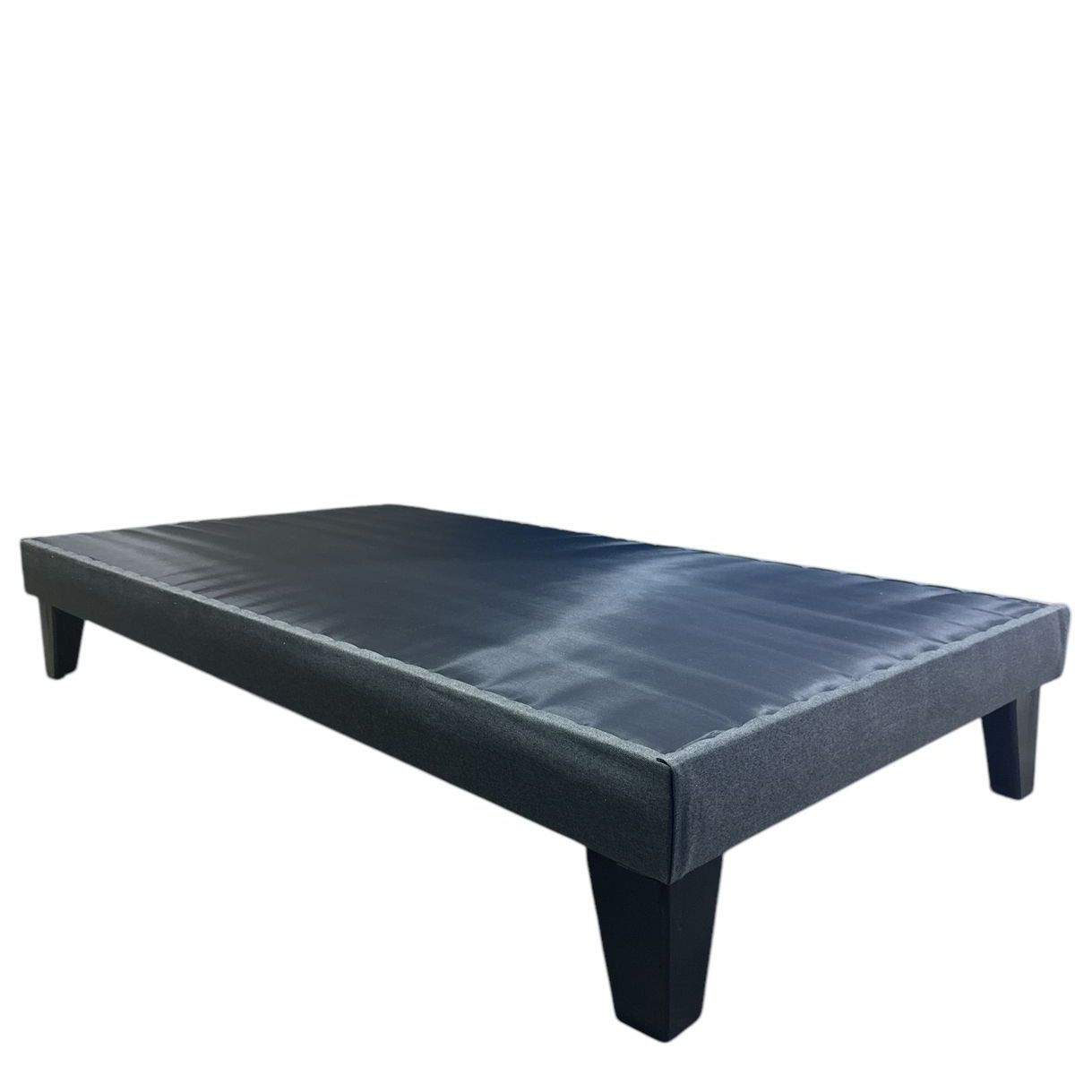 GENERICO - Base De Cama Europea Gris Oscuro Lino 1.5 Plaza 105X190