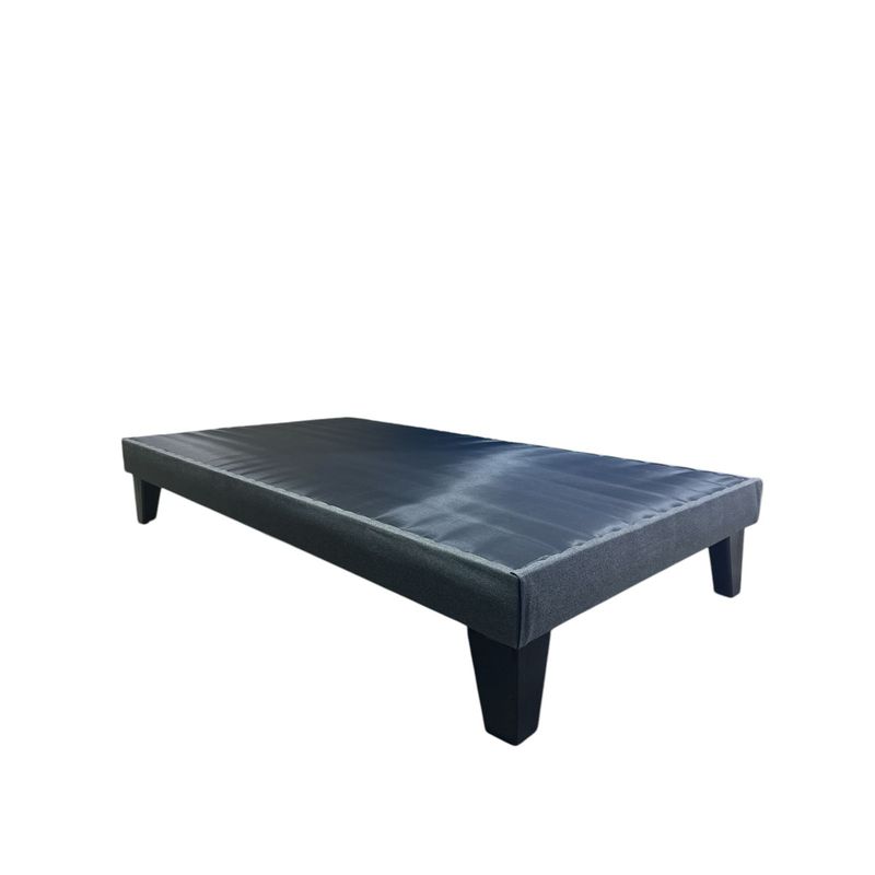 GENERICO - Base De Cama Europea Gris Oscuro Lino 1.5 Plaza 105X190