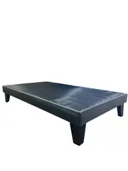 GENERICO - Base De Cama Europea Gris Oscuro Lino 1.5 Plaza 105X190