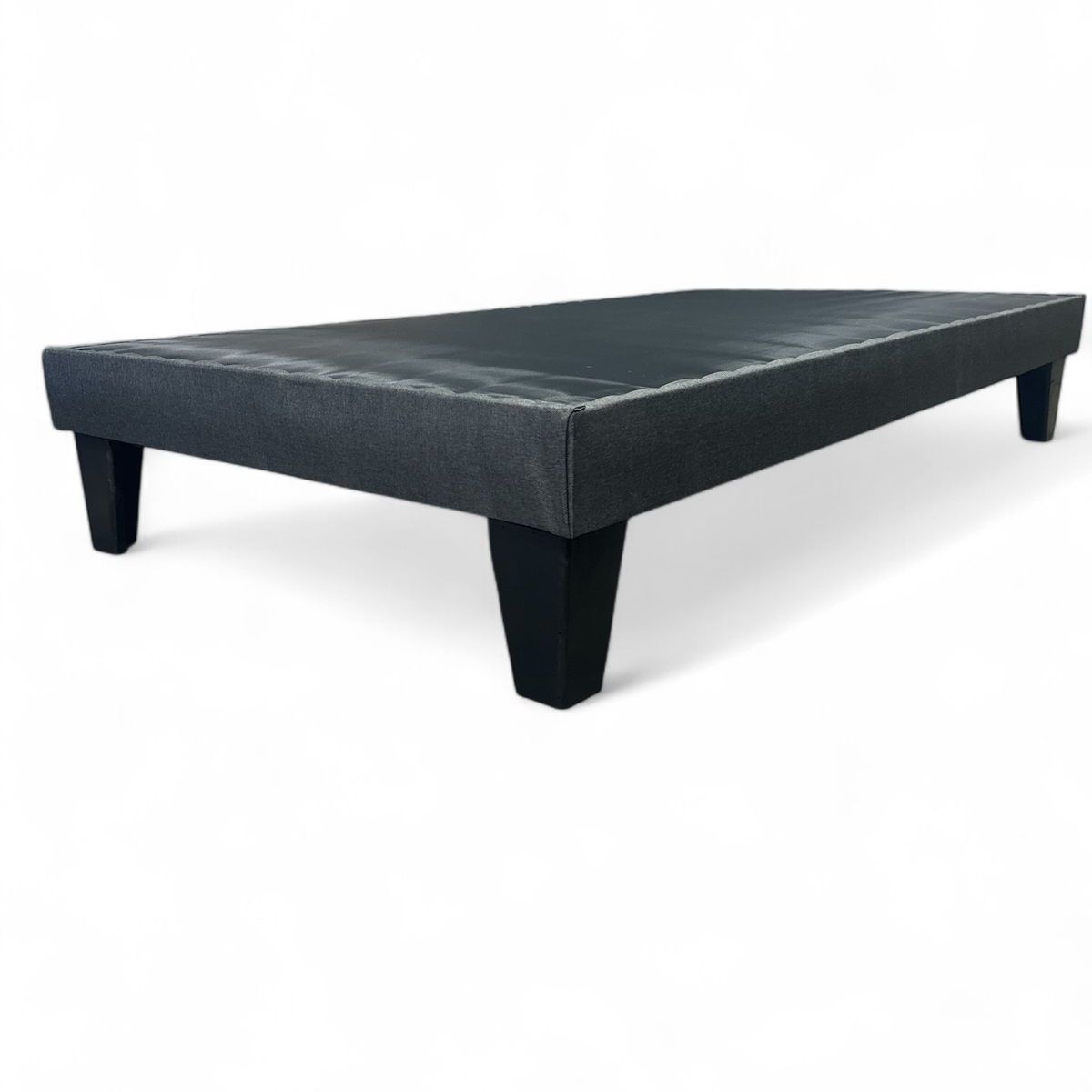 GENERICO - Base De Cama Europea Gris Oscuro Lino 1.5 Plaza 105X190