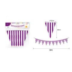 GENERICO - BANDERIN PARA FIESTA LINEAS 10 PCS 3 M