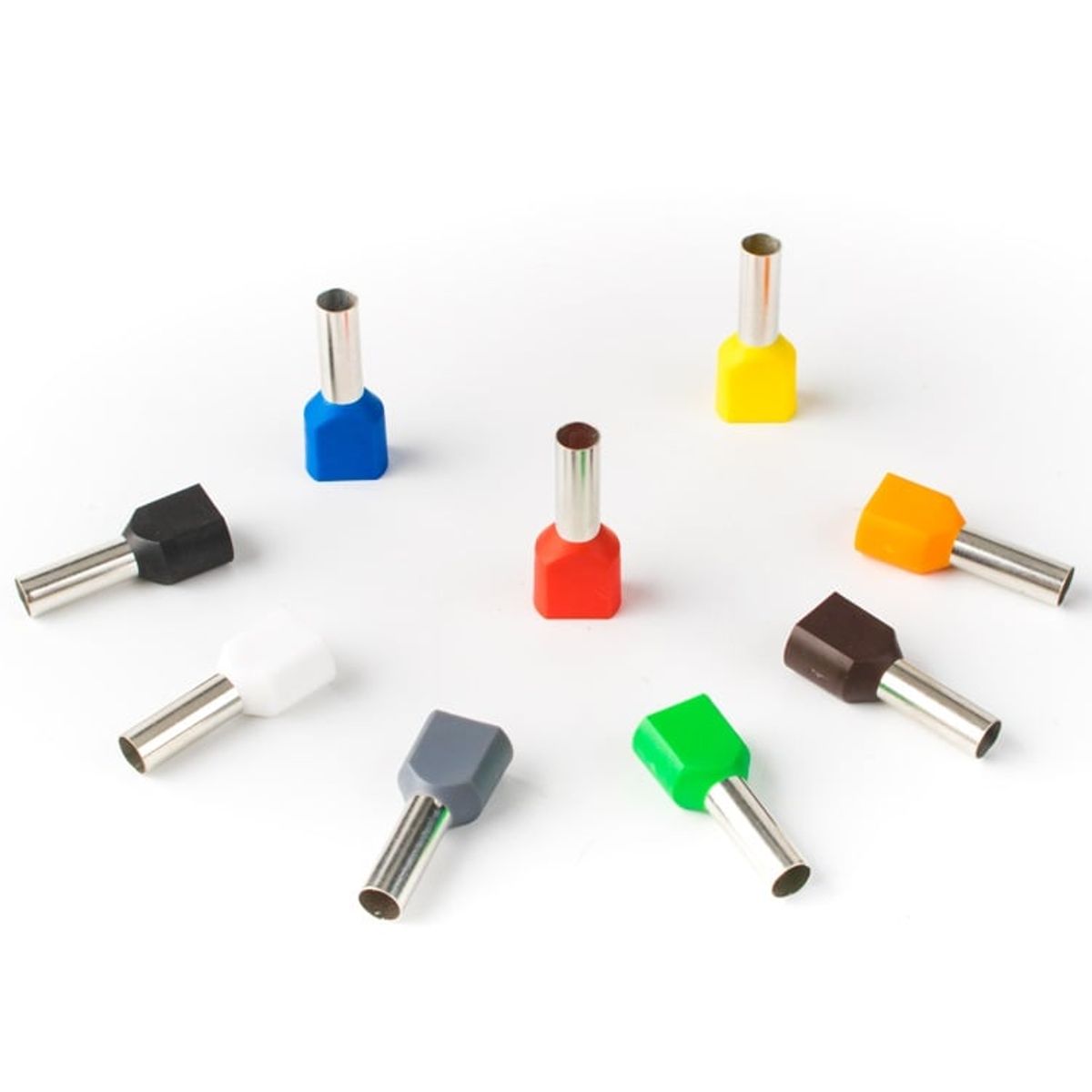 GENERICO - Terminal Ferrul Doble con Aislación 1mm 18AWG (Bolsa 100 Unidades)