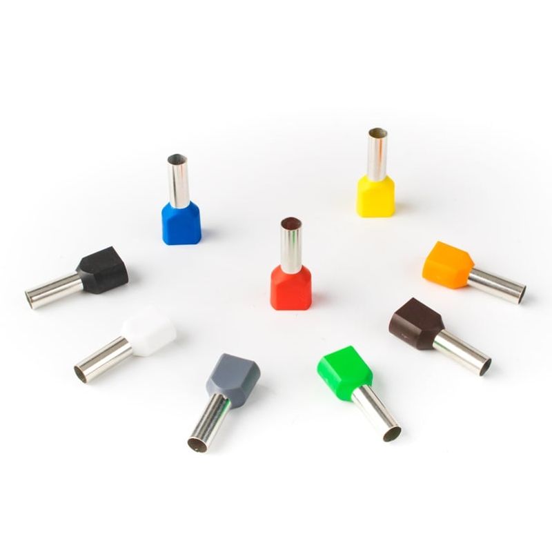 GENERICO - Terminal Ferrul Doble con Aislación 1mm 18AWG (Bolsa 100 Unidades)