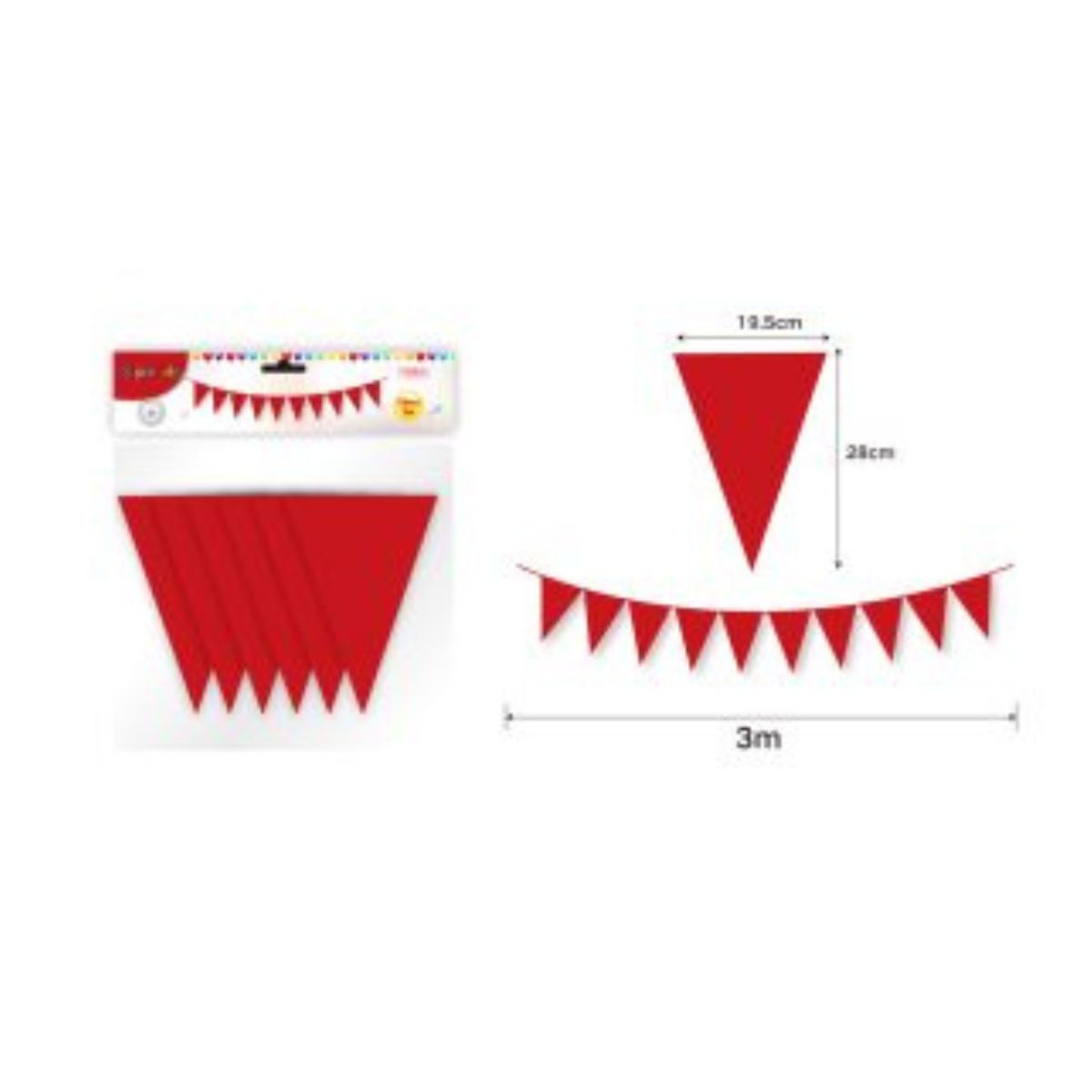 GENERICO - BANDERIN PARA FIESTA  10 PCS 3 M