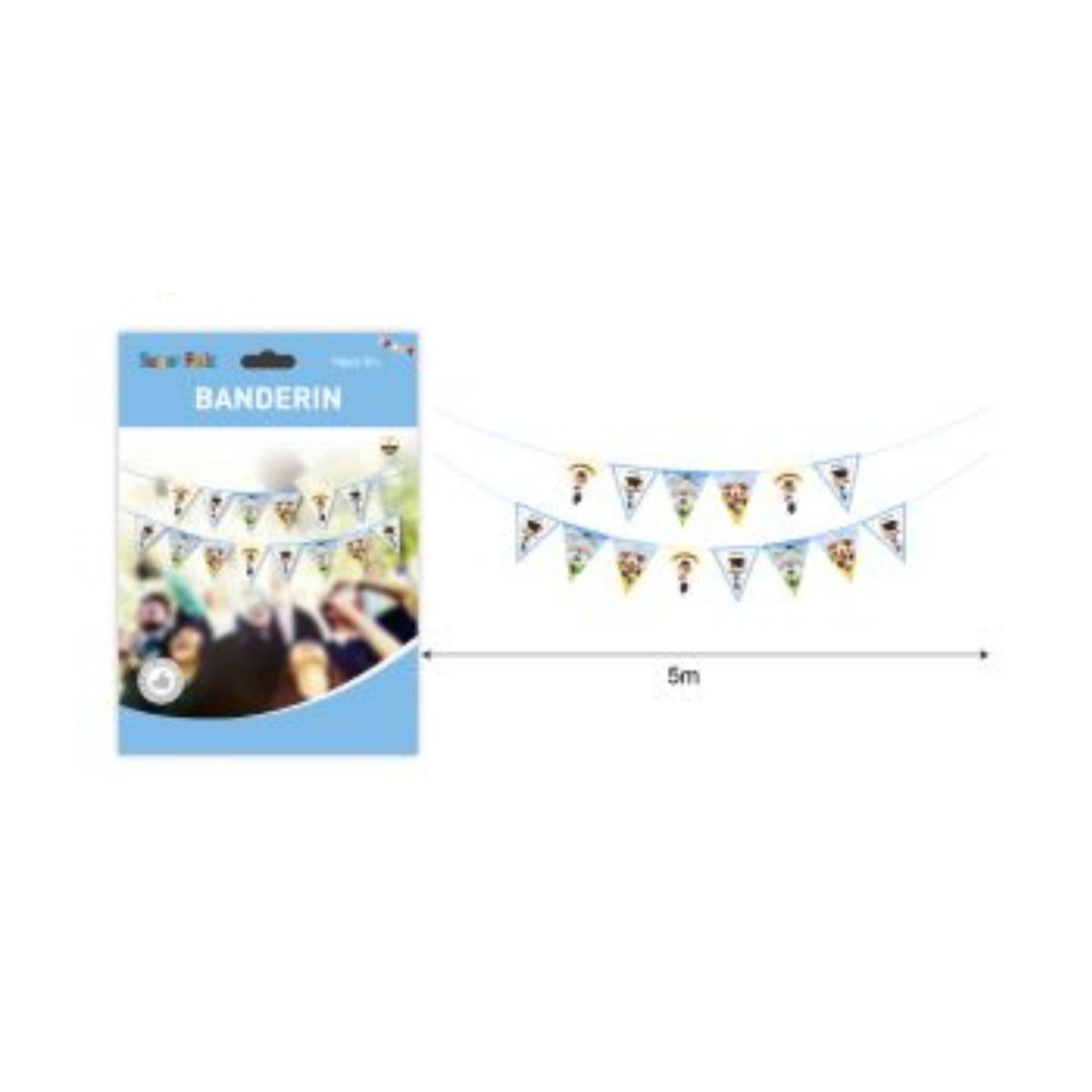 GENERICO - BANDERIN PARA FIESTA  14 PCS 5 M