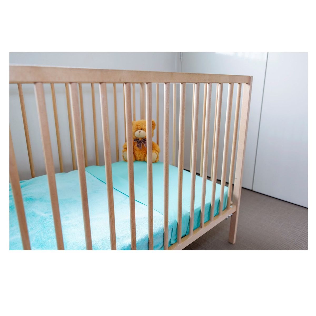 GENERICO - Set sábanas y frazada de micropolar para cuna pequeña 102 x 65 x 18 cm MENTA