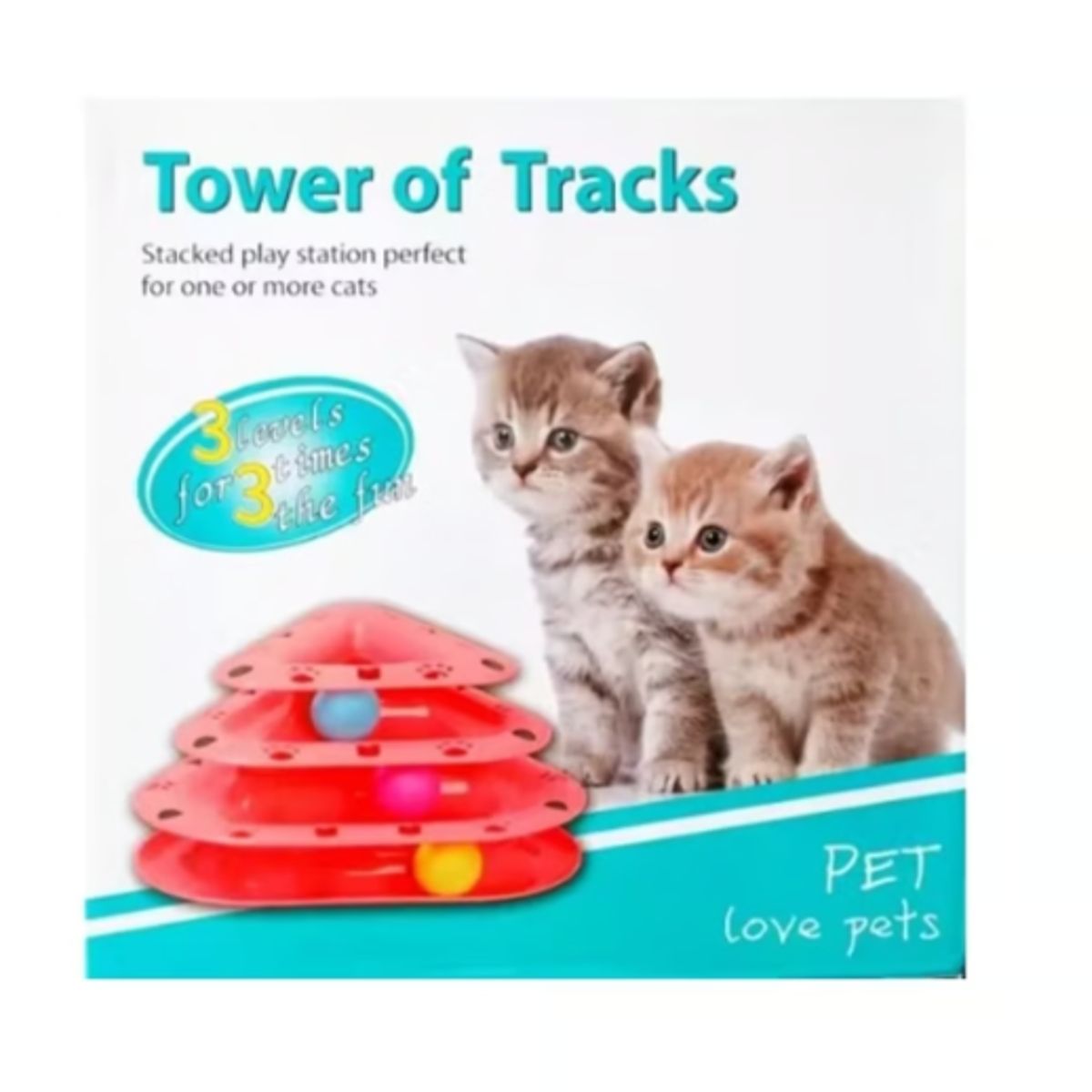 GENERICO - Juguete Para Gatos Torre Con Pelotas 3 Niveles Ingenio
