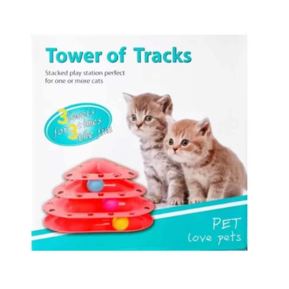 GENERICO - Juguete Para Gatos Torre Con Pelotas 3 Niveles Ingenio