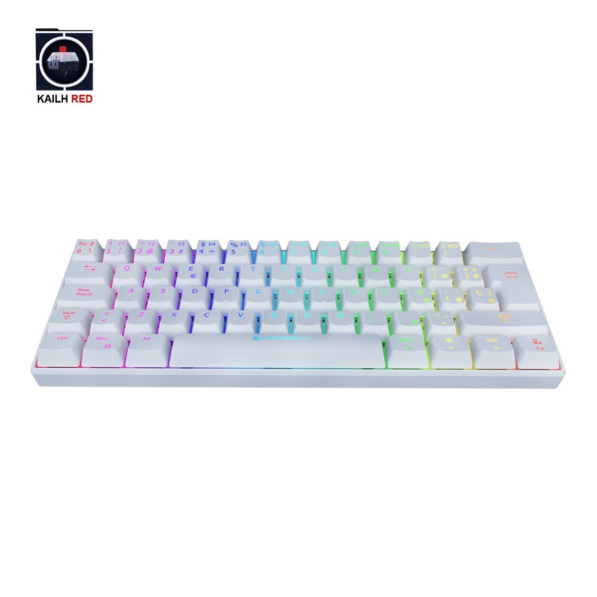 NEWSKILL - Teclado Inalam Gamer Pyros Ivory RGB Switch Outemu Red