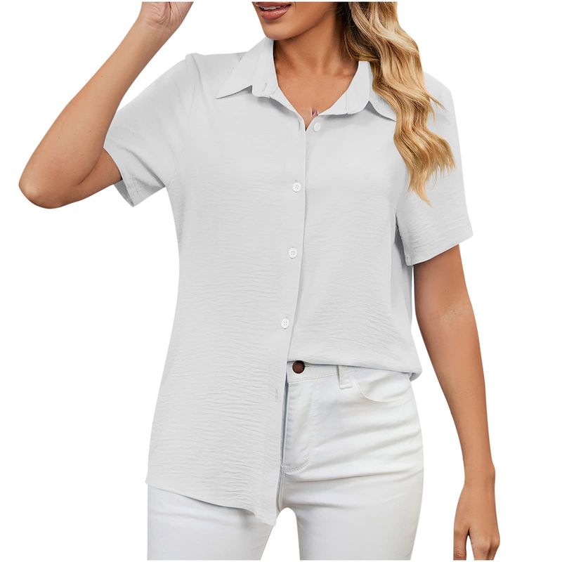 RURUTOTO - Blusa Manga Corta Básica Mujer Negro